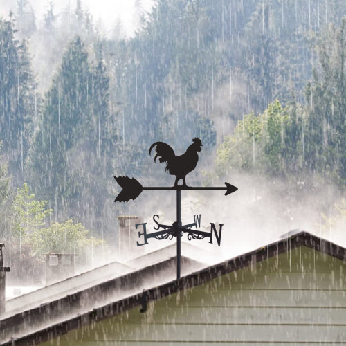 Wetterfahne mit Hahn-Silhouette, Windfahnenanzeige 2