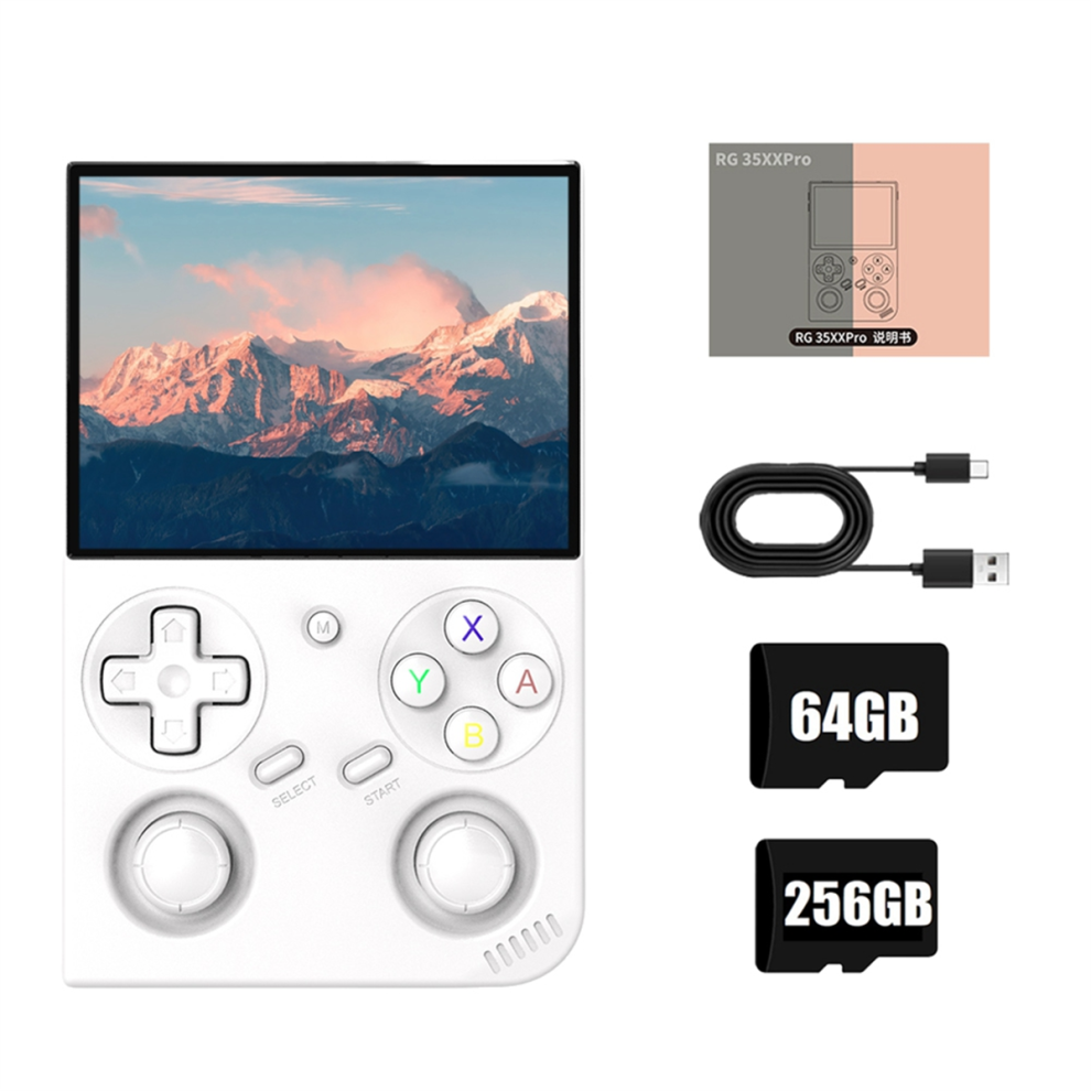 Rg35xx Pro Video Game Console 64G+256G 14000+Games 3.5In Ips Linux C White 4851455550116