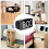 Smart Digital Alarm Clock Bedside,White LED USB Desk Clock,Black 7
