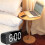 Smart Digital Alarm Clock Bedside,White LED USB Desk Clock,Black 3