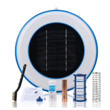 Ionizzatore solare per piscina, purificatore per piscina agli ioni di rame e argento (bianco)