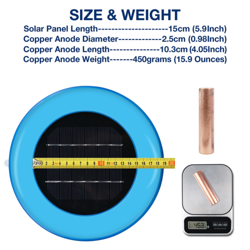 Ionizzatore solare per piscina, purificatore per piscina agli ioni di rame e argento (bianco) 2
