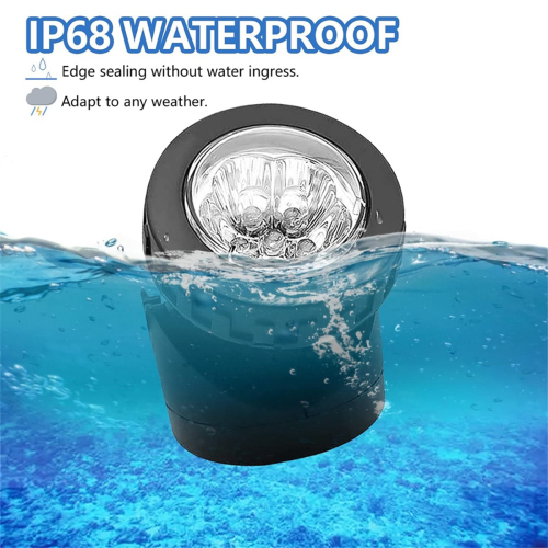 Solar Pond Spotlights, LED Solar Underwater Lights with Dual Head A 2