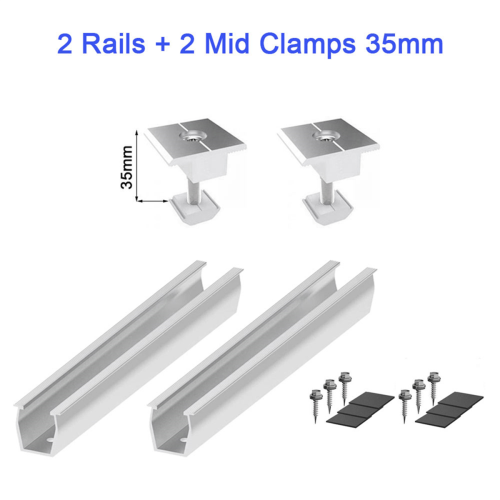 Solar Panel Mount Bracket Rails Clamp Fastening Module Mount, 35mm 1