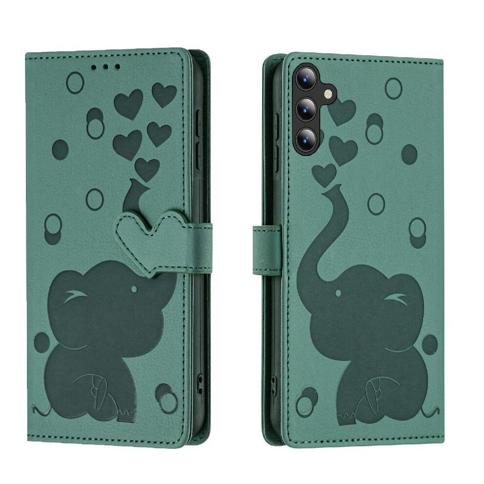 (Green) Flip Case For Samsung Galaxy A34 5G Three Card Slots Kickstand Premium Leather Green 764563086573