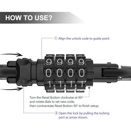 4-Digit Heavy Duty Carabiner Clips, D-Shaped Code Lock 2