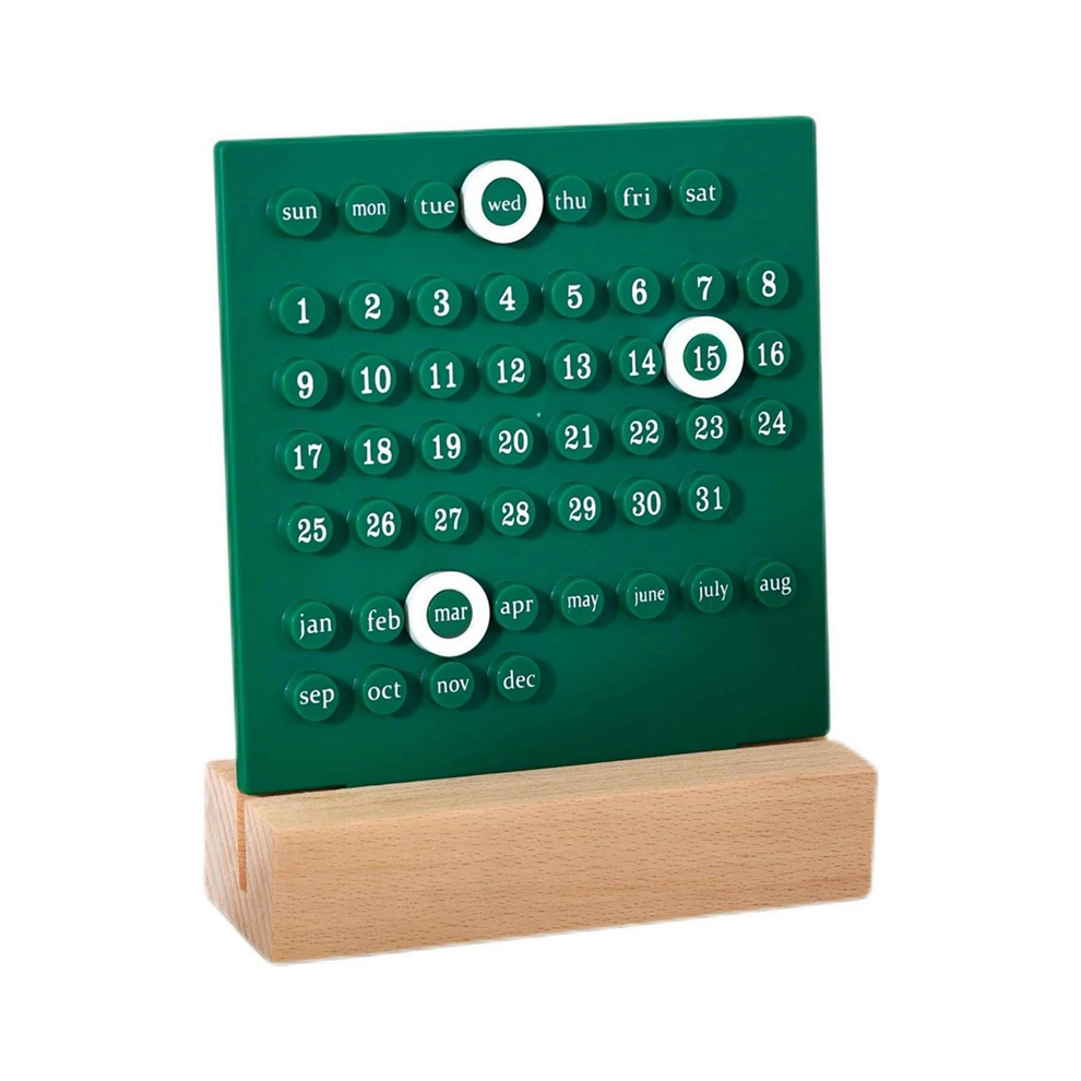 Photos - Other Office Equipment Wooden Desk Calendar Calendar, Green