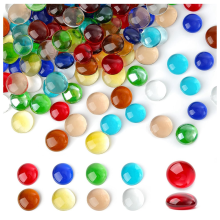 Mini pedras de vidro coloridas sortidas, estilo Mancala, para decoração de casa e enchimento de vasos.