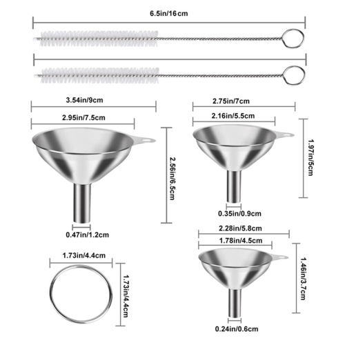 Küchentrichter-Set aus Edelstahl, 3 Stück 1