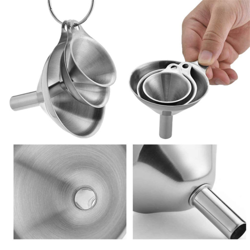 Küchentrichter-Set aus Edelstahl, 3 Stück 2