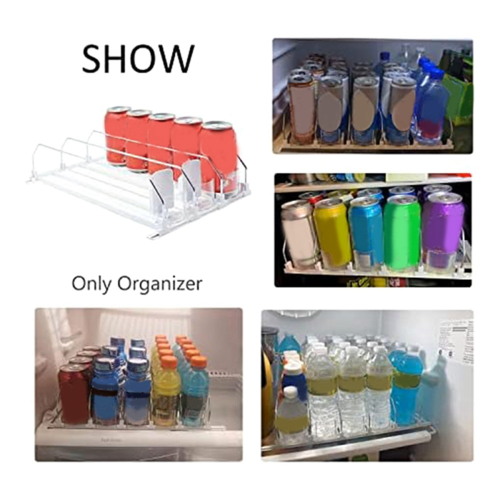 Drink Organizer for Fridge-White Automatic Pusher Glide 2