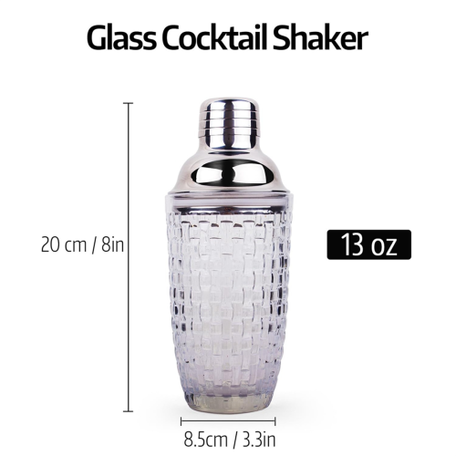 13Oz Glas Cocktail Shaker Set - Glasshaker Silver 1
