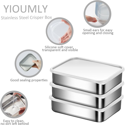 RVS containers voor voedselopslag, voedselopslag bento box 2