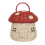 Rattan Mushroom-Shaped Storage Basket- Handmade Handcrafted, Red 1