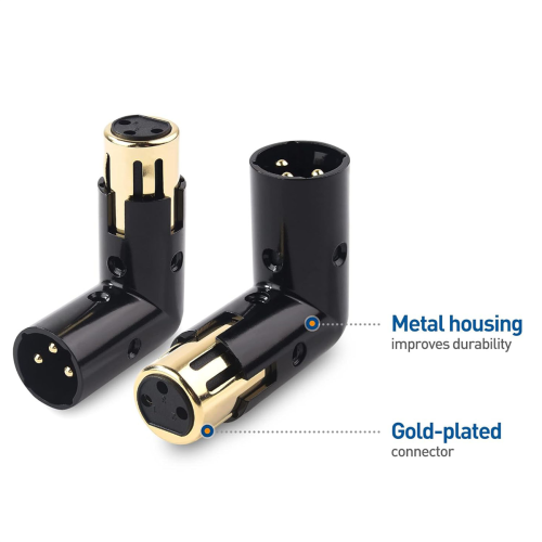 Adaptador de audio XLR de ángulo recto: enchufe macho a hembra ajustable 2