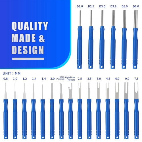 21Pcs Car Terminal Removal Tool Kit Cable Plug Remove Puller, Blue 2