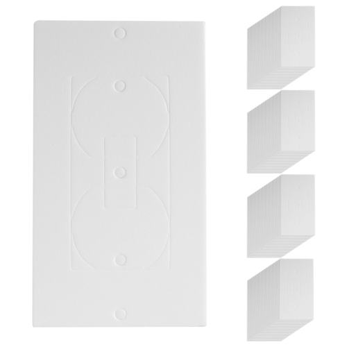 Pacote com 100 peças de isolantes para tomadas elétricas, para parede e interruptores. 2
