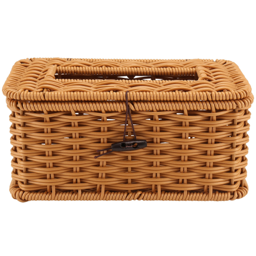 Rattan Rectangular Tissue Box Cover - Boho Decorative 1