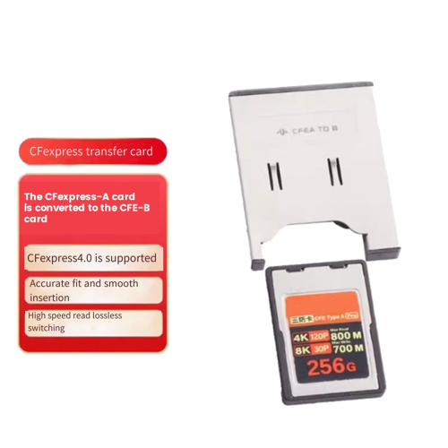 Adaptateur CFexpress Type A Vers Type B - Convertisseur NVMe, Métal Argenté, Haute Vitesse, Pour Cartes Mémoire