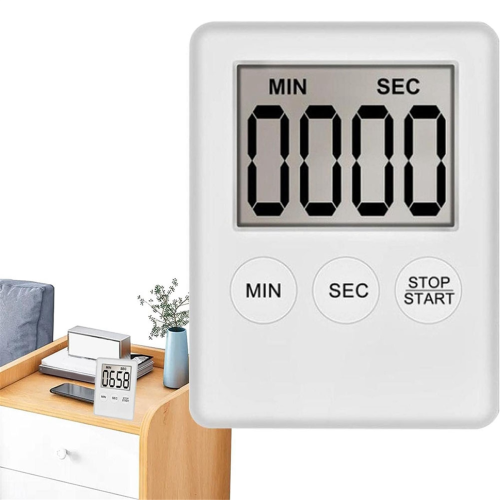 Digital kökstimer, timer, äggtimer, för arbete, 2-pack vit 2