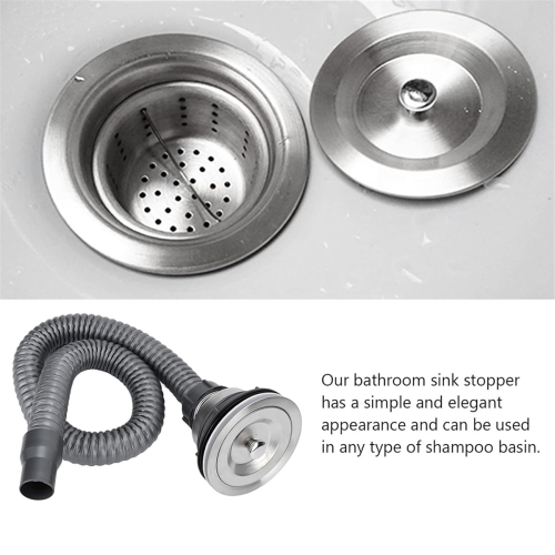 RVS gootsteenplug, afvoerplug voor shampoobak in kapsalon 2