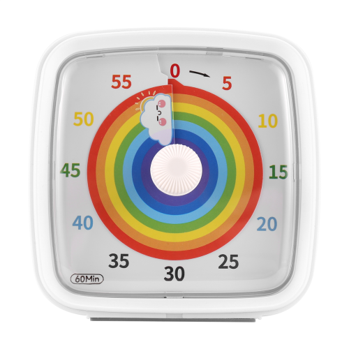 60-Minuten-Visualtimer mit Nachtlicht, Countdown-Timer, Weiß