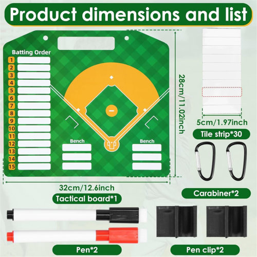 Tableau magnétique d'alignement de baseball, tableau effaçable à sec, pour l'entraînement 1