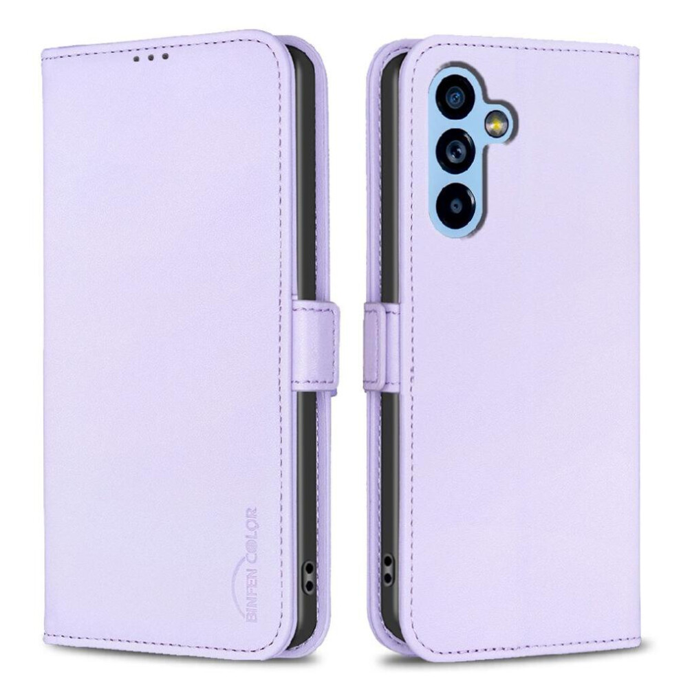 Photos - Case Flip for Samsung Galaxy A34 5g Pu Leather Wallet Magnetic Card Slots Holder Kickstand Shockproof Tpu Inn(Light Violet)