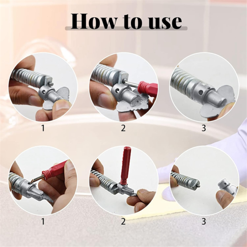 Conjunto de cabeçote de corte combinado para limpeza de ralos com travamento automático. 1
