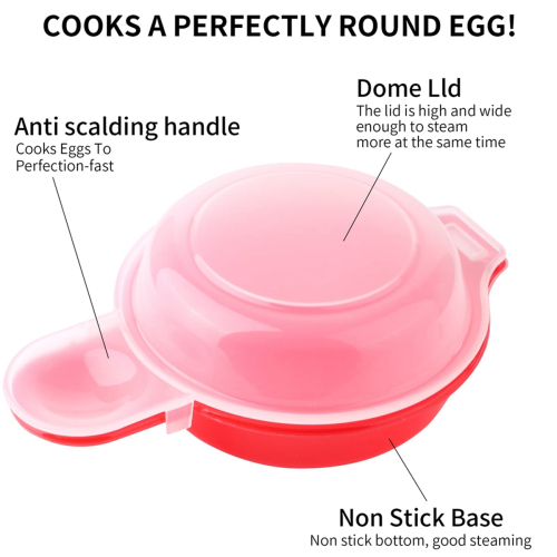 2 sets Microwave Egg Cooker,1 Minute Fast Egg Hamburger Cooking Tool 2