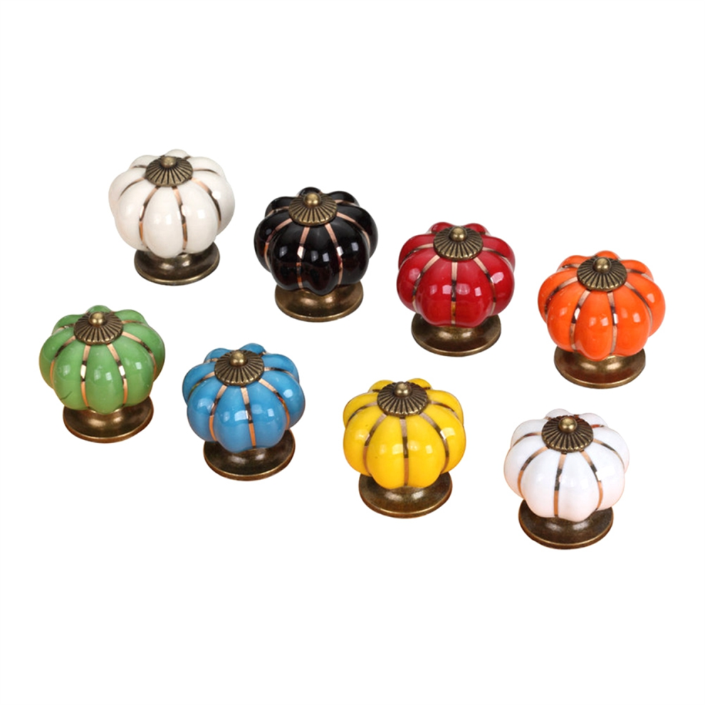 8Pcs Pumpkin Ceramic Handles 38Mm Drawer Knobs Cupboard Door Handles 4851967826785