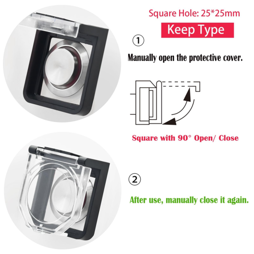 Power Push-Button-Schalterabdeckung, staubdichte Sicherheitsabdeckung B 2