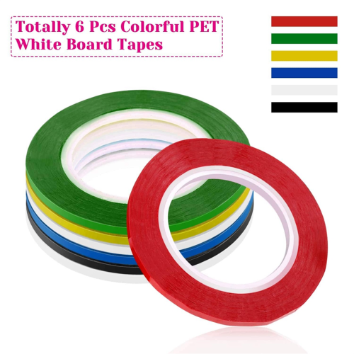 6 Rolls 1/8 Whiteboard Tape Thin White Board Tape 108 Feet Per Roll 2