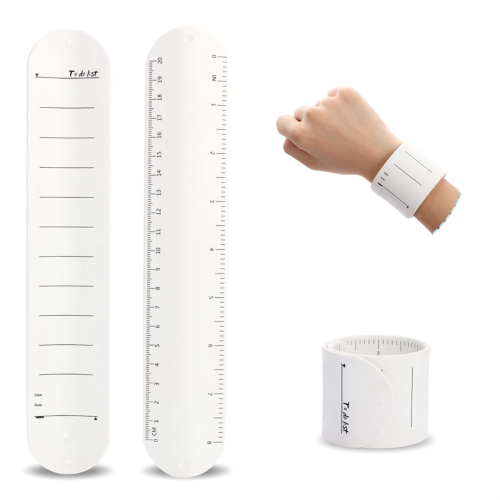 Pack de 2 pulseras de silicona con recordatorio para escribir notas, blancas 1