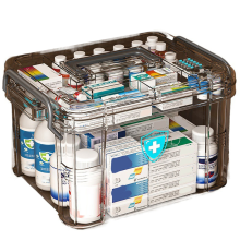 Mehrschichtige Medikamentenaufbewahrungsbox – Notfall-Organizer