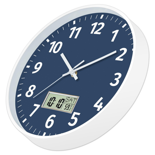 Digital Wall Clock with Time, Day of Week and Temperature, Silent 1