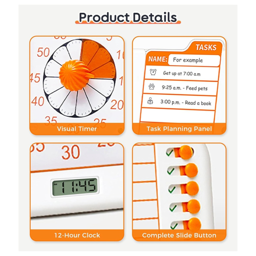 Visuell ADHD-timer för barn och vuxna med planeringsbräda 2
