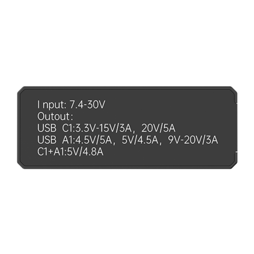 PD100W-adapter, TFT-skärm, snabbladdning, stöd för typ-C/USB 1