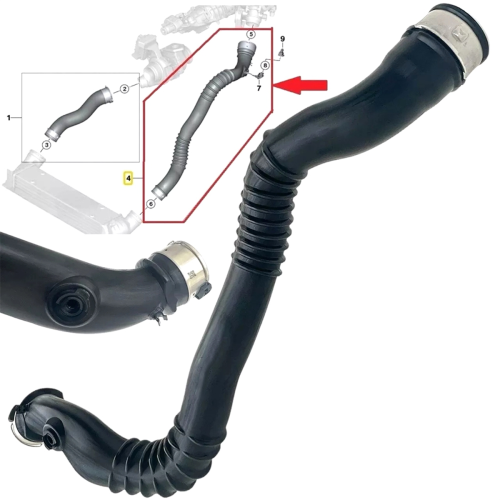 Turbo Intercooler Rör Turboladdad Laddluftslang för 2
