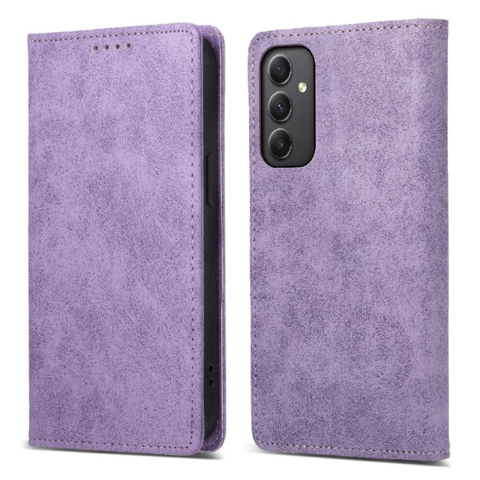 (Purple) Flip Case For Samsung Galaxy A34 5G Card Slot Shockproof Business Casual Tpu Kickstand Purple 764563088386