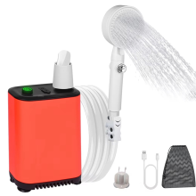 Tragbare Dusche mit Digitalanzeige, Outdoor-Campingdusche, IPX7 wasserdicht
