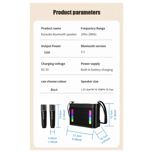 Subwoofer Draadloze Bluetooth-luidspreker met 2 microfoons Stereo 2