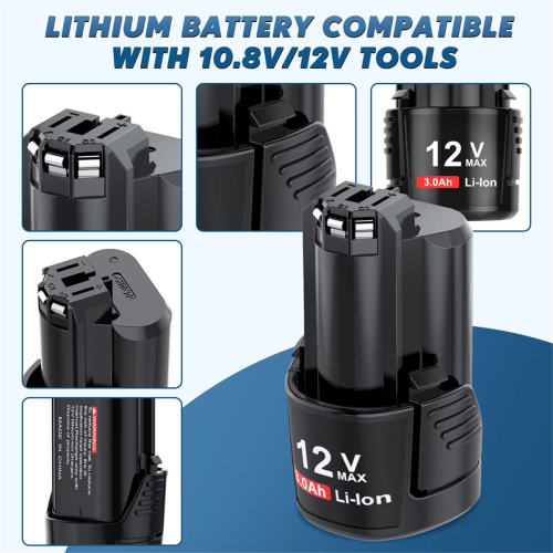 Högkapacitets 4000mAh litiumjonbatteri för 12V/10.8V 2