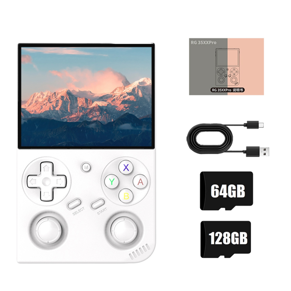 Rg35xx Pro Video Game Console 64G+128G 13000+Games 3.5In Ips Linux,C White 4851967849821