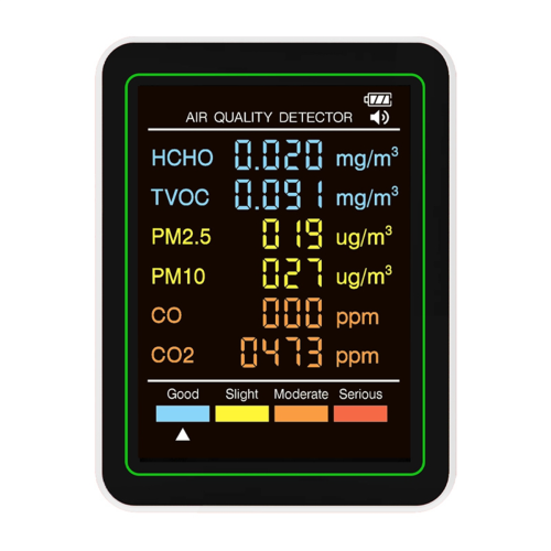 6 in 1 Air Quality Monitor Multifunctional Automatic Display A
