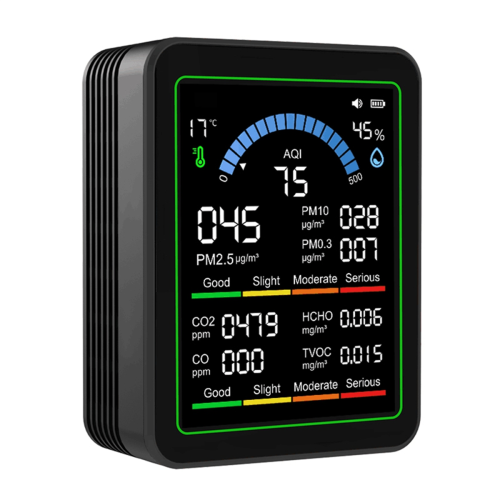 Monitor de Qualidade do Ar 10 em 1 com Detector de CO2, TVOC e PM2.5 (Preto) 2