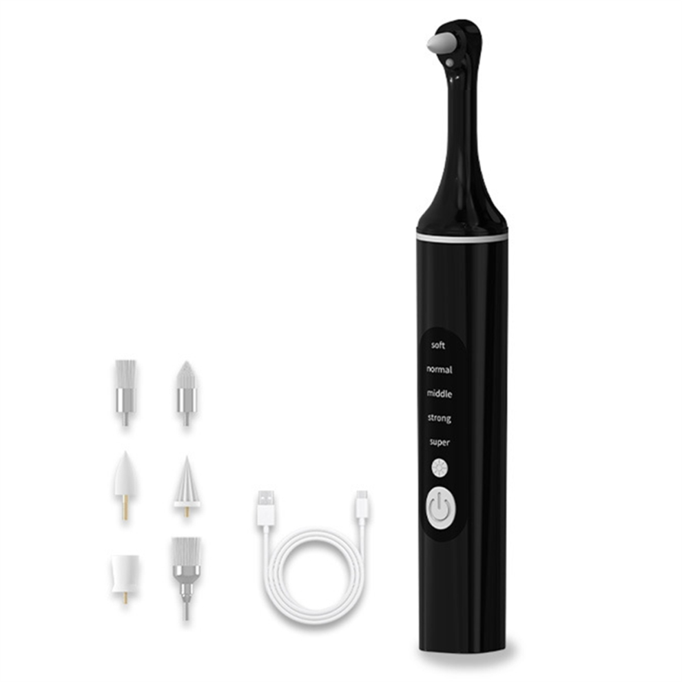 Bez Marki Black Tooth Polisher, Rechargeable Teeth Polisher With 6 Brush Heads