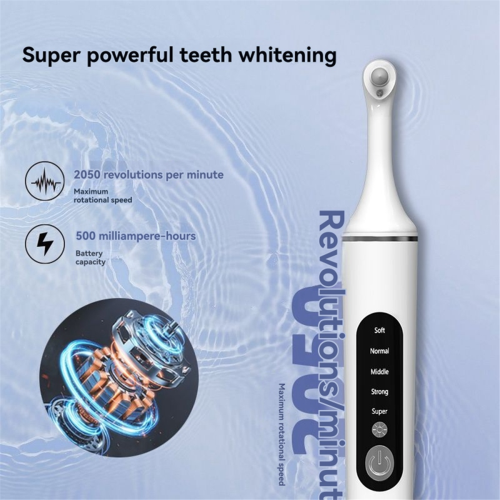 Pulidor dental recargable con 6 cabezales de cepillo blancos 2