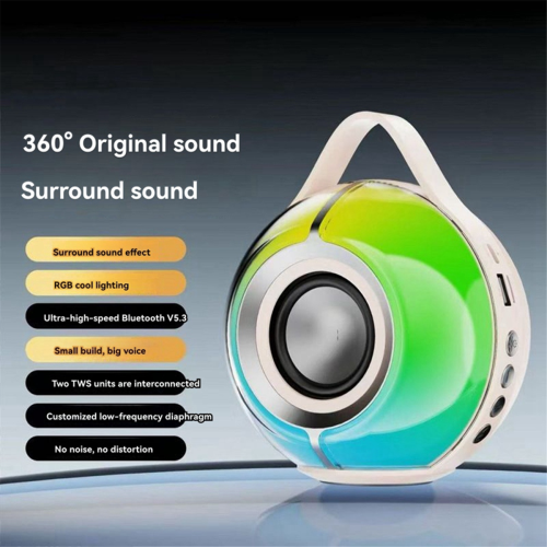 RGB Bluetooth-högtalare Trådlös Tung Bas Stereo Vit 1