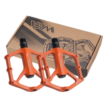 2 Stück Fahrradpedale, rutschfest, Aluminiumlegierung, orange